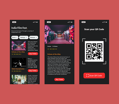 Indie Film Fest App app design film film fest indie film fest mobile app ui ui design ux ux design