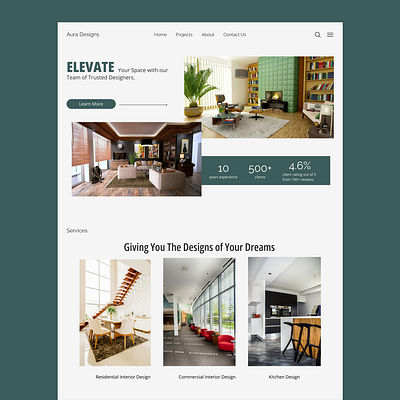 Interior Design Landing Page interior design landing page ui ui design ux ux design web web design