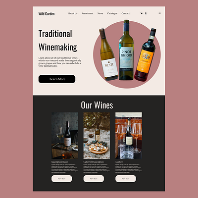 Landing Page Design landing landing page ui ui design ux ux design web web design wine