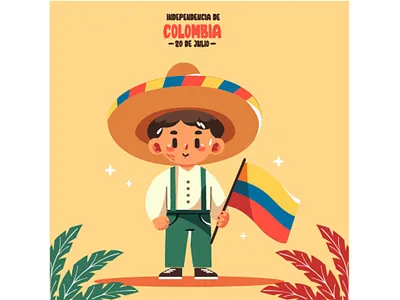 20 De Julio with People Holding Colombian Flags Illustration celebration colombia commemorate country culture day event festival flag holiday independence independencia nation parade party patriot people pride symbol unity