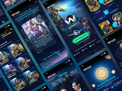 Web3 Crypto Mobile Gaming Website Design ai blockchain crypto gamefi meme meme coin nft sci fi ui web web3