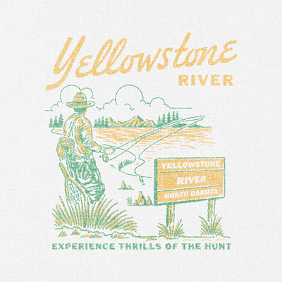 Yellowstone River brand branding creative designer design inspiration dribbble fishing graphic design illustration illustrator logo logo designer photoshop retro sketch tshirt typography vector vintage vintage logo