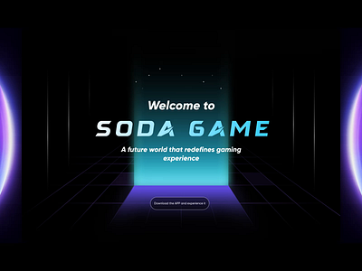 SODA blockchain project official website home screen display animation blockchain button dark design game gamefi starry sky ui web web3 插图 黑色