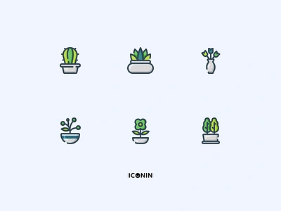 Plant Solid Icons app icons color icon flat icons icon icon pack iconin iconography illustration line icons plant pot solid icon suculent vase