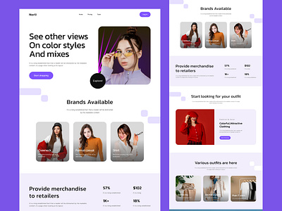 Norli Website | Fashion Landing Page android business clean design fashion interface ios light minimalist modrn product purple service startup supitar ui ux web web design website