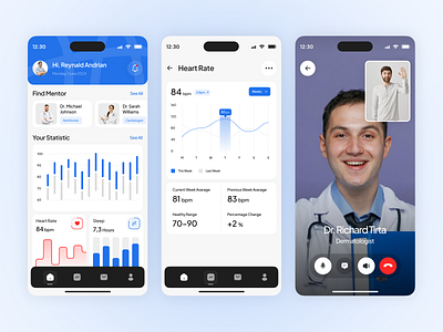 Healthy Mentoring - Mobile App activity clean health app health care healthcare healthy medical medicine mentoring mobile app sleek ui uidesign ux wellness