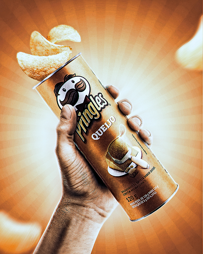 PHOTOMONTAGE´S COMPOSITION PRINGLES CHEESE FOR PRINGLES