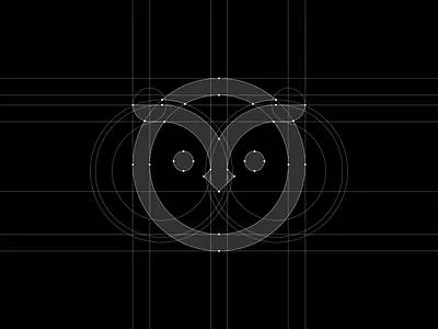 OWL LOGO IN GOLDEN RATIO brand design geometry goldenratio logo logos minimal modern monogram owl