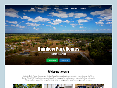 Rainbow Park Homes // Web Design equestrian florida home house investing investment neighborhood property real estate web design