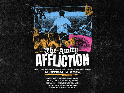 THE AMITY AFFLICTION - "LET THE OCEAN TAKE ME" 10TH ANNIVERSARY apparel band bandmerch branding clothing graphicdesign illustration logo merch merchandise poster posterdesign streetwear tshirtdesign typography