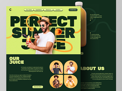 CistrusSun - Healthy Juice Shop Landing Page Website beverage design diet food and drink healthy healthy eating healthy food healthy lifestyle healthyfood home page landing page modern nutrition shop ui ux web web design website website design