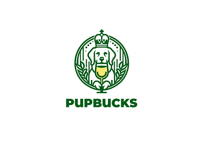 Pupbucks Logo brand identity brandcubes studio creative design design inspiration designer for hire dribbble design elegant design graphic design green logo labrador logo logo design logo designer mumbai mumbai creatives mumbai designers pupbucks restobar logo royal design unique logo winebar logo