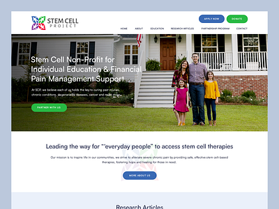 Stem Cell Project // Web Design article health healthcare non profit pain management partnership stem cell therapy web design