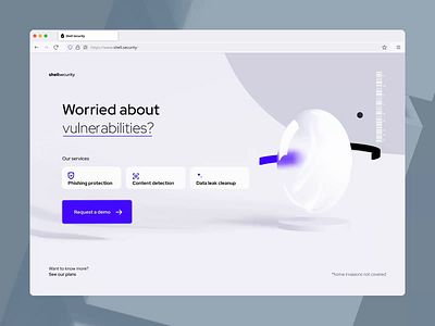 Shell security 3d animation figma motion graphics spline ui web design