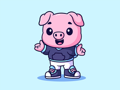 Pig 🐷 🐽 animal character coin funny hoodie kawaii pig piggy pink sweet