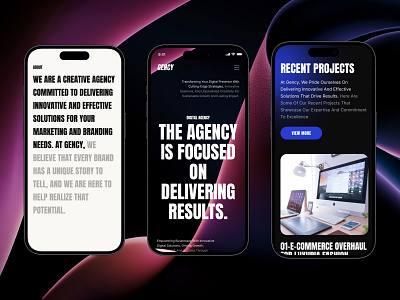 Gency - Agency Responsive Mobile agency barkahlabs bold clean development gradient iteration landingpage mesh mobile modern responsive typography ui user experience user interface ux web web design website