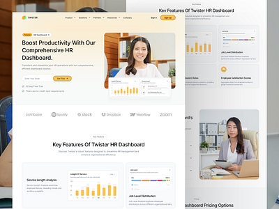 Twister - HR Landing Page clean design company dashboard employee hr hr landing page hr management hr tool human resource landing page landing page design landing page hr landing page saas managing saas saas landing page ui ui design web design website