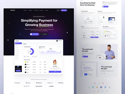 PAYRICK Finance Website 2024 3d agency website animation branding design dribbble graphic design homepage homepage design homepagedesign illustration landing page logo motion graphics turjadesign ui web design webdesign website website design