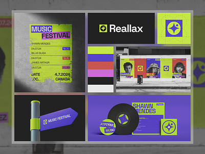 Reallax - Visual Identity brand branding concert design graphic design logo logo design music platform