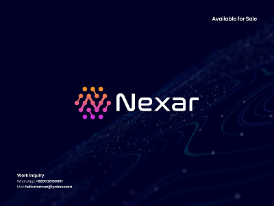 Nexar - letter N web app, software, technology logo branding designishkul letter mark letter n letter n logo logo logo design logo designer logo icon modern logo n logo nexar nokshakar software logo tech logo technology logo web app logo