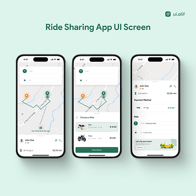 Ride Sharing App Ul Screen app figma product design ride sharing uber ui uiux user experience