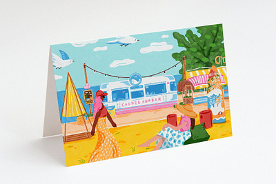 夏天系列｜《走！去海边！》01 beach color illustration outdoor scenes seaside summer