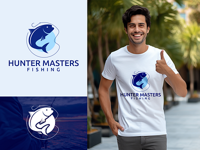 Hunter Masters Fishing Logo branding design fish fishing logo graphic design illustration logo