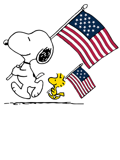Snoopy And Woodstock Holding American Flag 4th Of July Png snoopy the peanuts