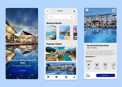 Hotel Destination Stay App Design hotel app hotel booking app mobile app travel app ui ui design ui designer