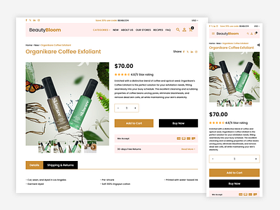 Beautycare Website Product Page Design beautycare ecommerce website beautycare website beautycare website ui ecommerce ecommerce product page product page design ui