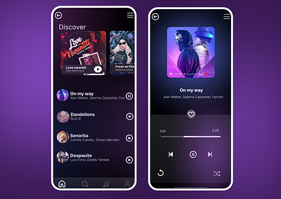 Music Player UI Design app design apps design mobile app music player ui ui design ui designer user interface user reseach ux design