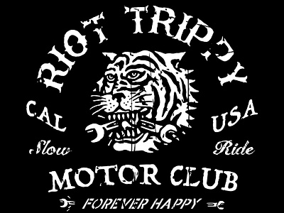 RIOT TRIPPY MOTO CLUB branding desi design graphic design illustration logo typography