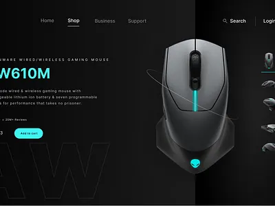 Gaming Mouse Landing Page ui