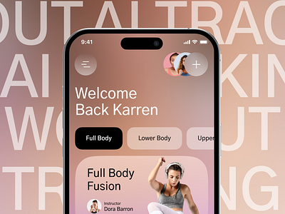 Workout Ai App ai app application artificial intelligence body health healthcare ios iphone lifestyle mobile personal selfcare technology tracking trainner ui ux workout yoga