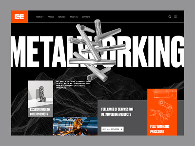 Metallworking concept design design graphic design landig page metallworking minimalism ui металлообработка