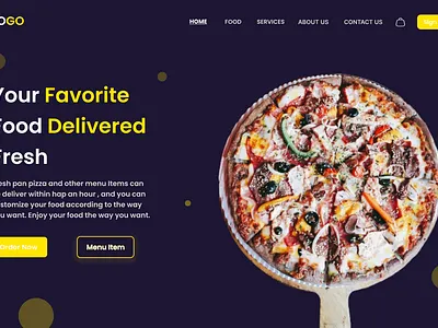 Food Delivery App Landing page ui