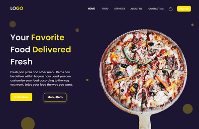 Food Delivery App Landing page ui