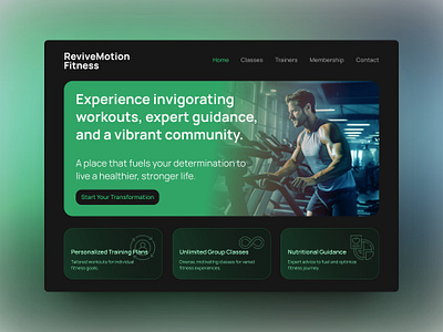 Fitness company website ui web design