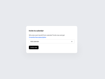 Invite a friend calendar calendar app component component design coupon dashboard dashboard design invite invite modal modal modal design product design product designer refer refer a friend saas ui subscription ui design web app web app design