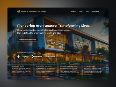 Architectural company website product design ui web design