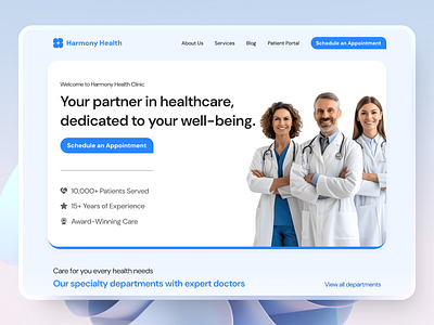 Health clinic website design product design ui web design