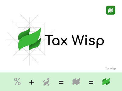 Tax Wisp Logo 2024 app application branding design designinspiration desktop graphic design green illustration inspiration lightgreen logo minimal shopify tax trend ui uidesign web