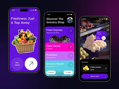 AI-Powered Grocery App app design app ui delivery app food delivery fruit graphic design grocery grocery app grocery delivery app grocery shopping grocery store mobile app mobile app design mobile app ui mobile design mobile ui online grocery ui ux vegetables