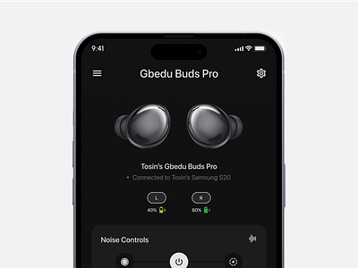 Gbedu Buds Pro Controller controller earbud controller earbuds minimallistic ui ui design user experience ux design