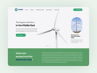 Green Energy Solutions Landing Page clean energy design eco friendly energy industry flat green energy landing page minimal modern design renewable energy solar power ui ux web design wind energy