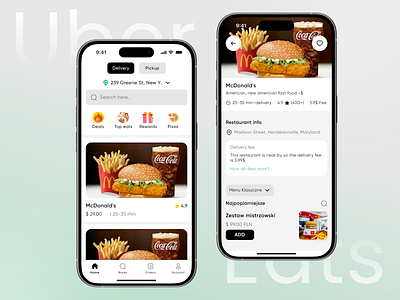 Uber Eats App Redesign: Food Delivery App UI adobe xd app design app redesign app ui branding daily design daily ux designers dribbble figma food delivery app graphic design illustration landing page mobile ui uber eats app redesign uber eats clone uiux uiux design