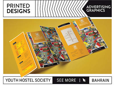 Youth Hostel Society brochure design flyer graphic design rollup ui