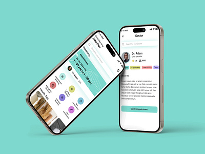 MEDICAL APPOINTMENT APP app appoint booking color internshala iphone medical pastel ui ux