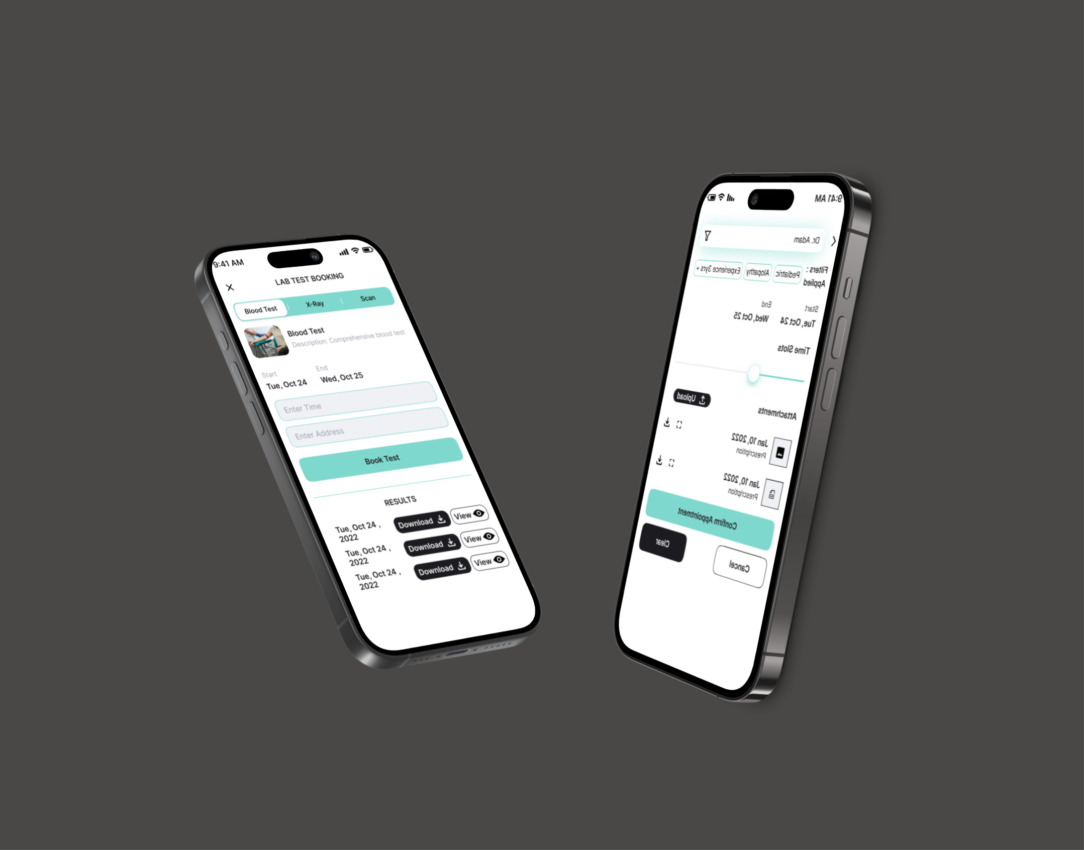 Example of UI/UX For Clinics, Health Apps 
