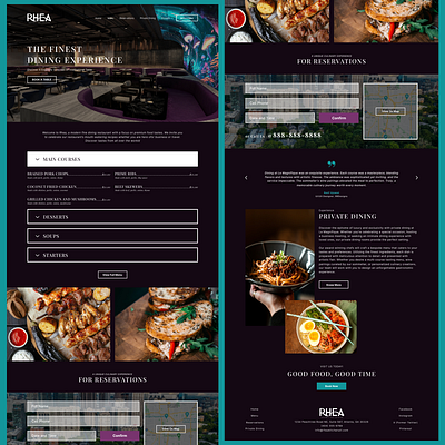 Rhea Fine Dining Concept branding design graphic design illustration typography ui ux